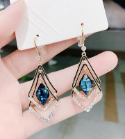 Blue Geometric Double Earrings